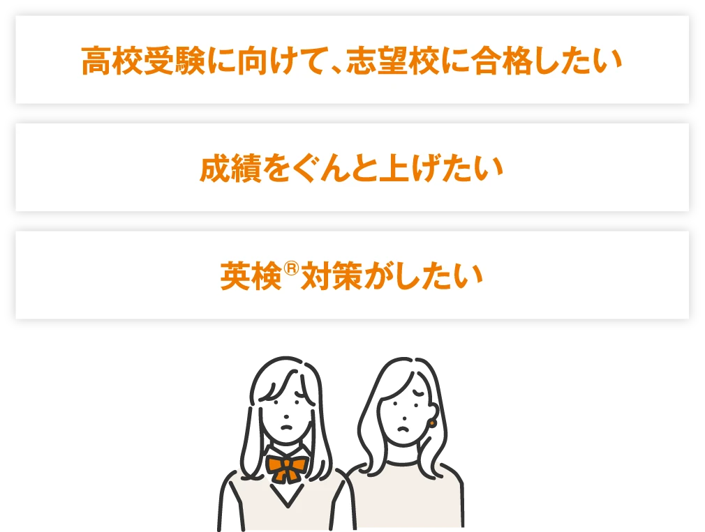 高校受験に向けて、志望校に合格したい／成績をぐんと上げたい／英検®対策がしたい