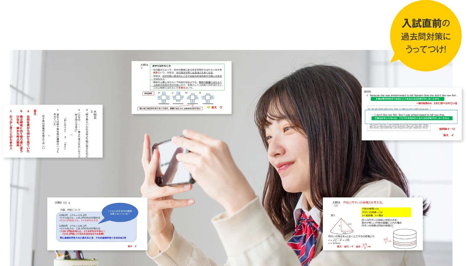 入試直前の過去問対策にうってつけ！