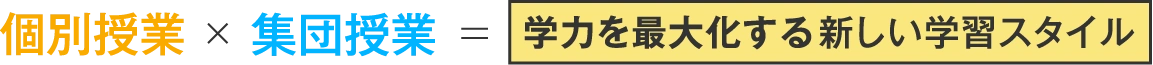 個別授業×集団授業＝学力を最大化する新しい学習スタイル